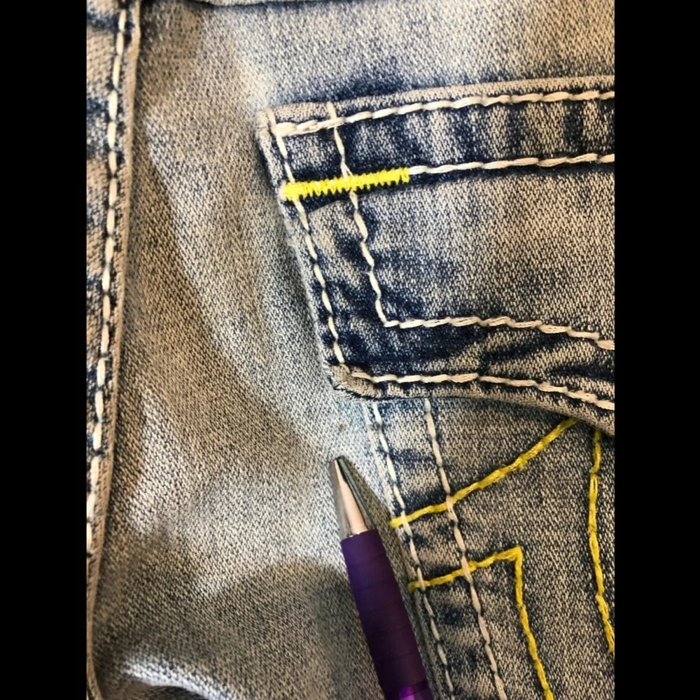 NEW True‎ Religion Skinny Flap Nat Big T Yellow Jeans [ SZ 29 ]